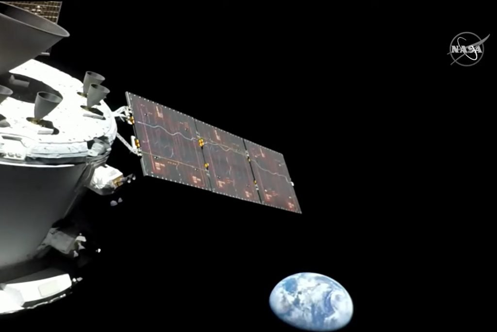 Still from a video by Orion showing Earth