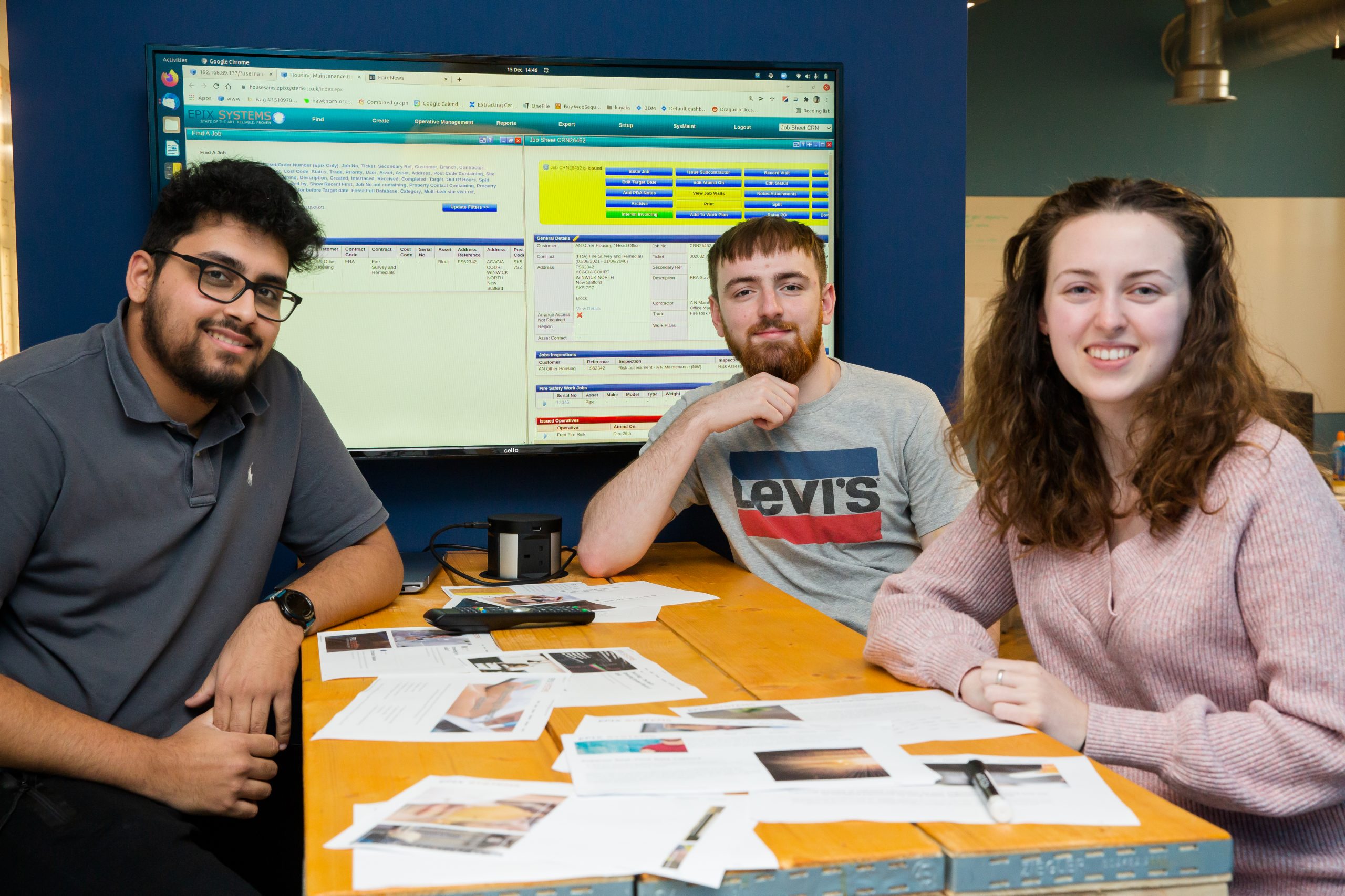 Zahir, James and Jess, EPIX degree apprentices
