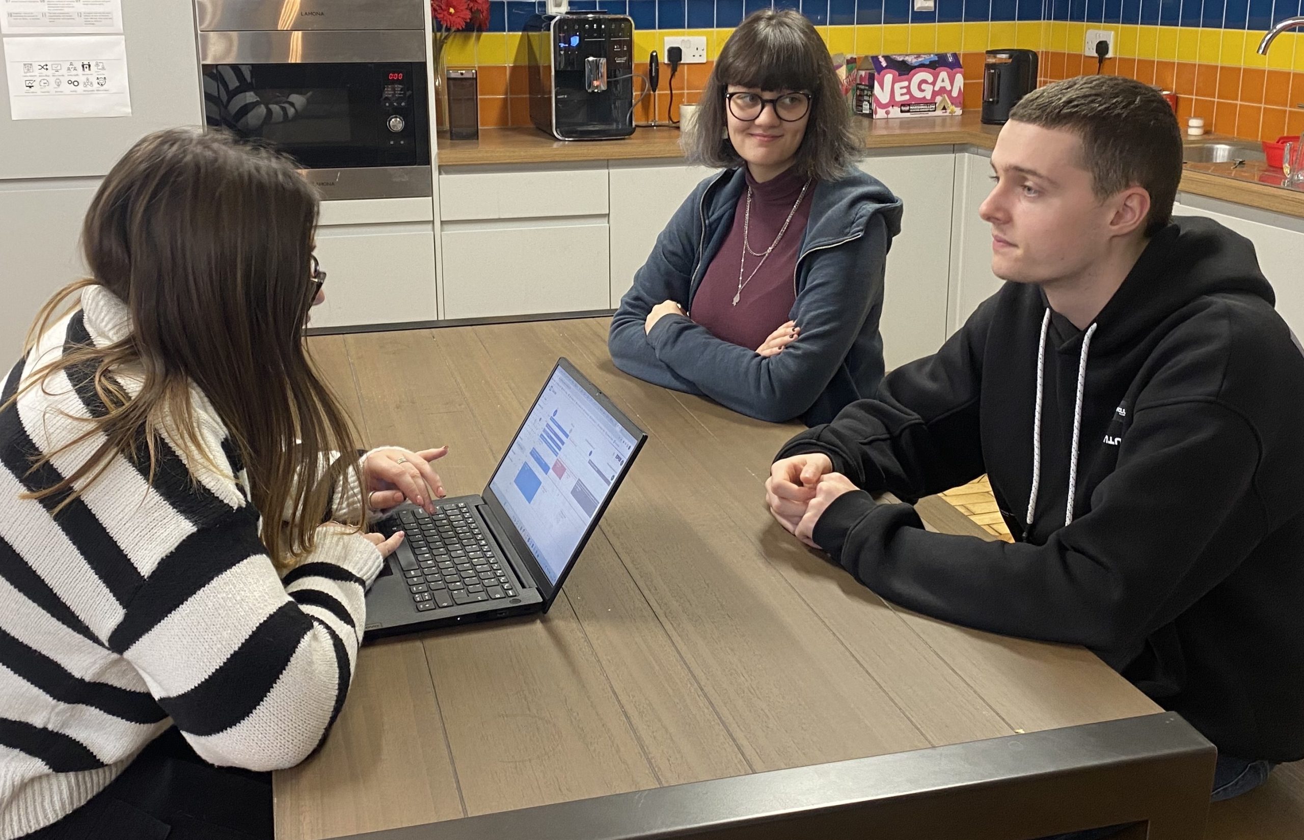 Ella interviewing Madi and Pat
