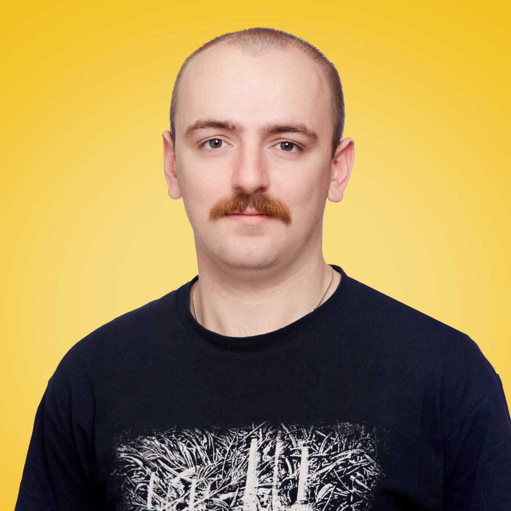 James against a yellow background