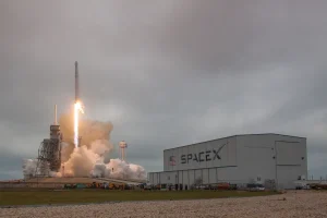 A Space X rocket taking off