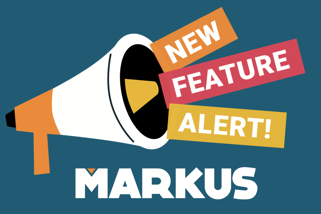 Graphic showing a loud speaker with the words NEW FEATURE ALERT! coming out of it.