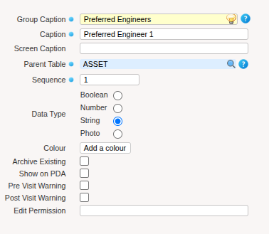A screenshot showing the asset option