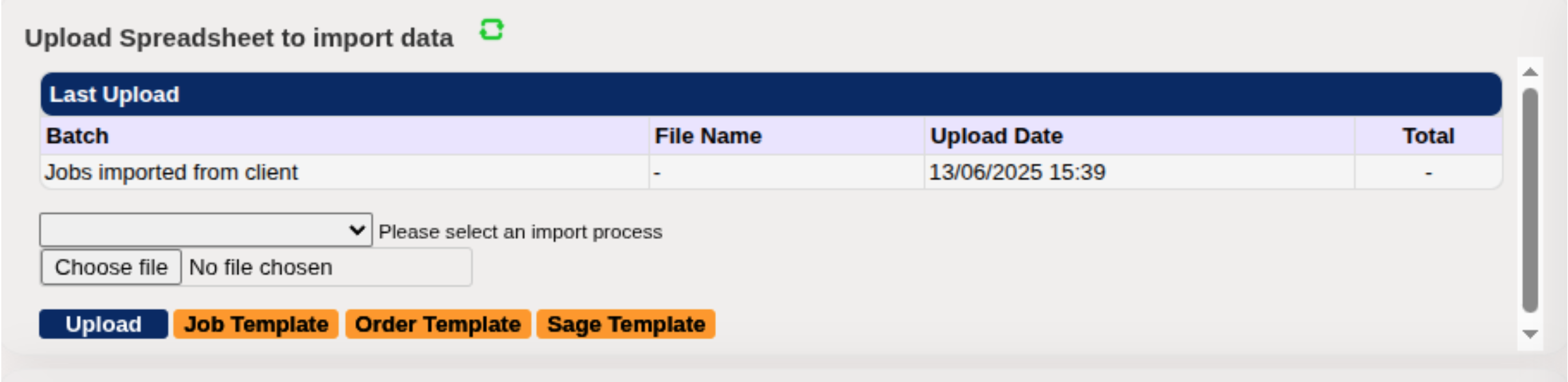 Spreadsheet importer screengrab