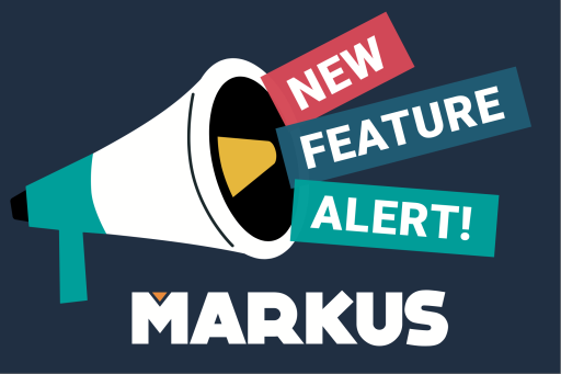 An blue graphic showing a loud speaker with the words NEW FEATURE ALERT! coming out of it.