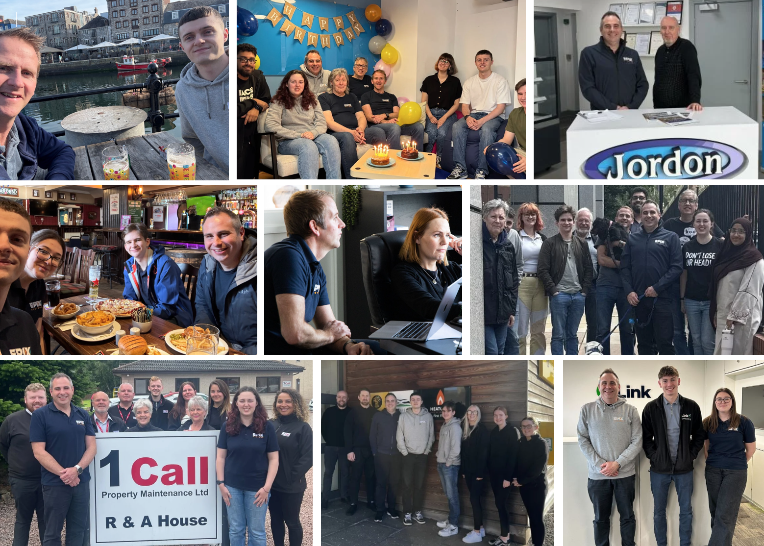 photo collage of EPIX staff and customers