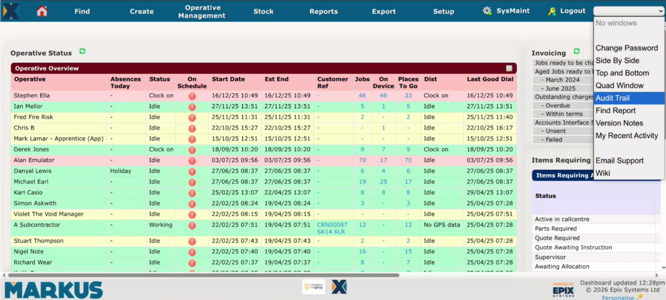 Screen shot from MARKUS